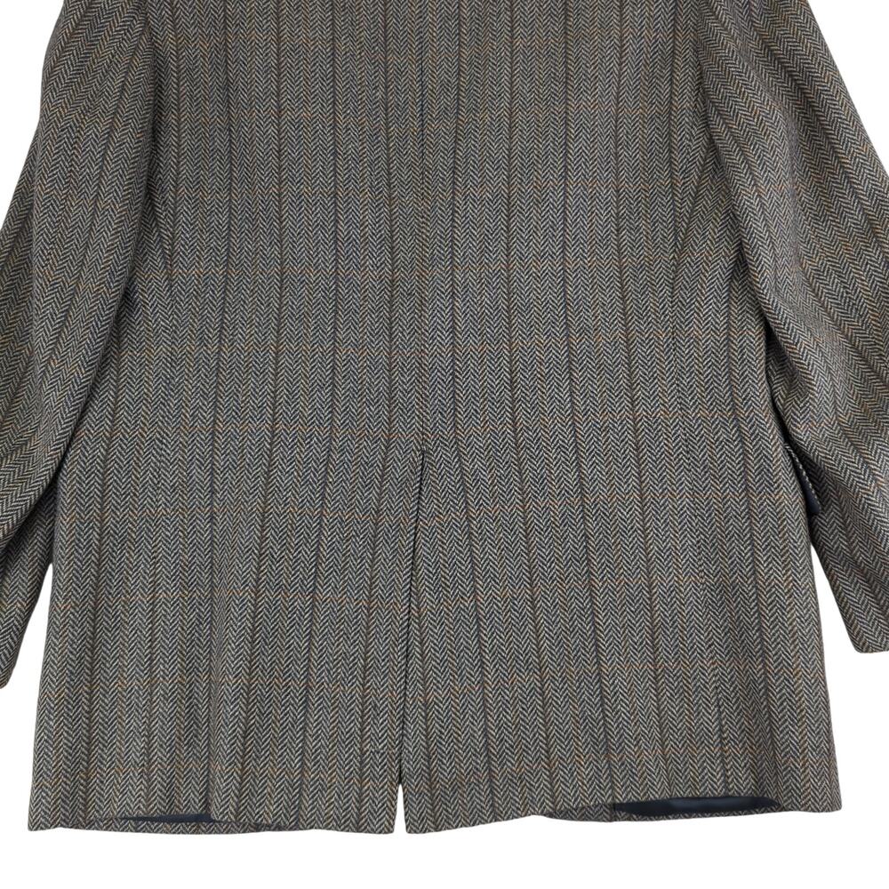 Oxxford Cashmere Chevron Gray‎ Beige Suit Jacket Two Button Sport Coat Men's 43S - Picture 6 of 12